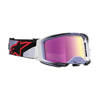 Alpinestars Crossbril Vision 8 Maven - Lavender / Zwart - Spiegel Roze Lens