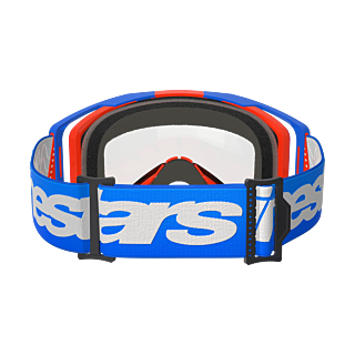 Alpinestars Crossbril Vision 8 Wordmark - Blauw / Oranje - Dual Vented Clear Lens