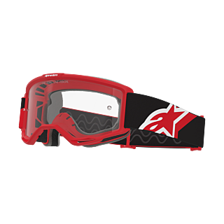 Alpinestars Crossbril Vision OTG - Rood / Zwart / Wit - Clear Lens