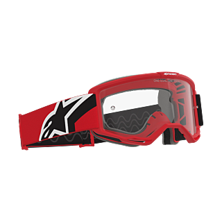 Alpinestars Crossbril Vision OTG - Rood / Zwart / Wit - Clear Lens