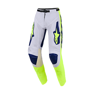 Alpinestars Crossbroek 2026 Racer Air Riway - Licht Grijs / Fluo Geel / Blauw