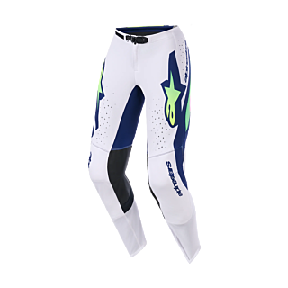 Alpinestars Crossbroek 2026 Supertech Vista - Licht Grijs / Fluo Geel / Blauw