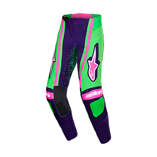 Alpinestars Crossbroek 2026 Techstar Nomur - Deep Paars / Groen / Fluo Roze