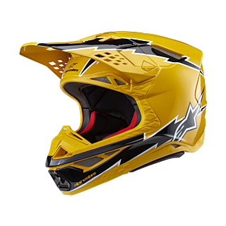 Alpinestars Crosshelm S-M10 Ampress - Glans Zwart / Geel