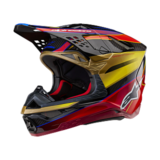 Alpinestars Crosshelm S-M10 Era - Glans Goud / Geel / Rio Rood