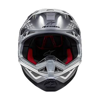 Alpinestars Crosshelm S-M10 Flood - Zilver / Zwart / Fluo Oranje