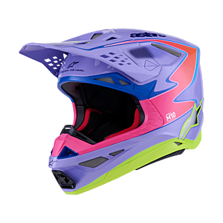 Alpinestars Crosshelm S-M10 Jett Lawrence - Paars / Fluo Roze / Fluo Geel