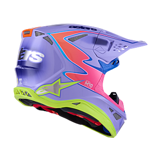 Alpinestars Crosshelm S-M10 Jett Lawrence - Paars / Fluo Roze / Fluo Geel