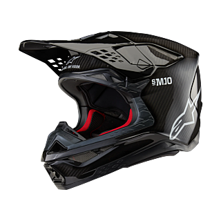 Alpinestars Crosshelm S-M10 Solid - Glans Zwart / Carbon