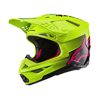Alpinestars Crosshelm S-M10 Unite - Glans Fluo Geel / Zwart / Diva Roze