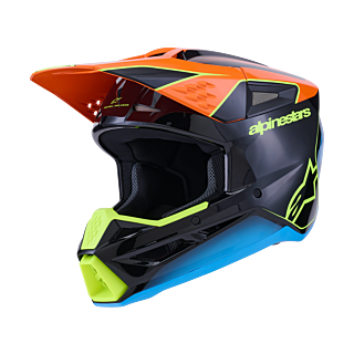 Alpinestars Crosshelm S-M3 Fray - Zwart / Oranje / Fluo Geel