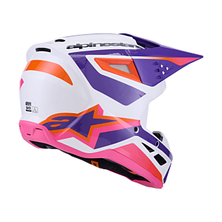 Alpinestars Crosshelm S-M3 Heat - Wit / Paars / Roze