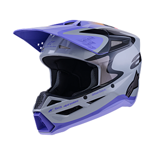 Alpinestars Crosshelm S-M3 Jettson - Grijs / Paars / Zwart