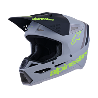 Alpinestars Crosshelm S-M3 Radium - Grijs / Zwart / Fluo Geel
