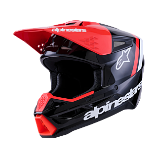Alpinestars Crosshelm S-M3 Radium - Zwart / Fluo Rood / Wit