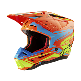 Alpinestars Crosshelm S-M5 Action 2 - Glans Fluo Oranje / Cyan / Fluo Geel