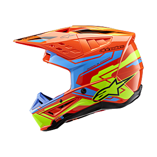 Alpinestars Crosshelm S-M5 Action 2 - Glans Fluo Oranje / Cyan / Fluo Geel