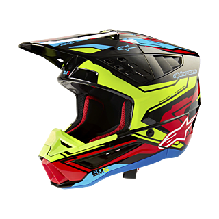 Alpinestars Crosshelm S-M5 Action 2 - Glans Zwart / Fluo Geel / Rood
