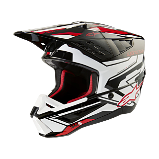 Alpinestars Crosshelm S-M5 Action 2 - Glans Zwart / Wit / Rood