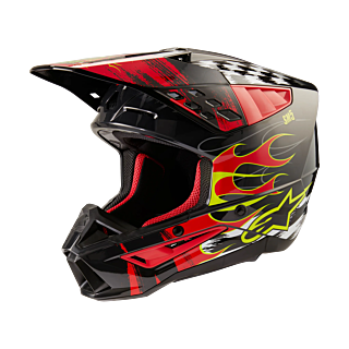 Alpinestars Crosshelm S-M5 Rash - Glans Donker Grijs / Rood