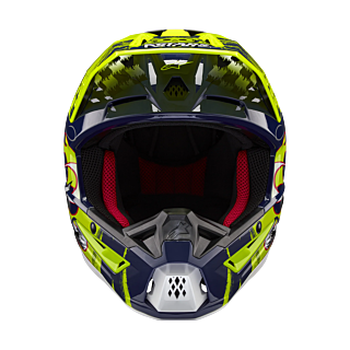 Alpinestars Crosshelm S-M5 Rash - Glans Donker Navy / Fluo Geel
