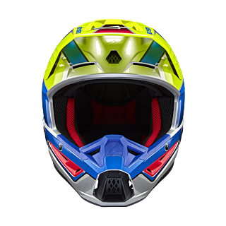 Alpinestars Crosshelm S-M5 Sail - Glans Fluo Geel / Blauw / Zilver