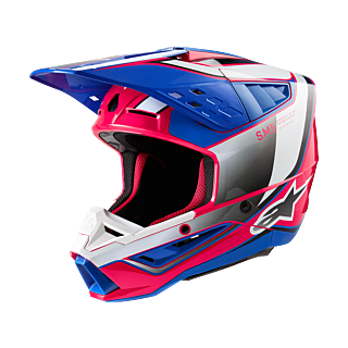 Alpinestars Crosshelm S-M5 Sail - Glans Wit / Diva Roze / Blauw