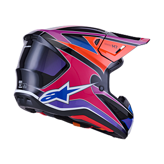 Alpinestars Crosshelm S-M7 Fuse - Blauw / Paars / Roze