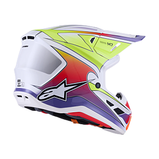 Alpinestars Crosshelm S-M7 Fuse - Wit / Fluo Geel / Paars