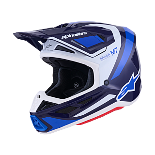 Alpinestars Crosshelm S-M7 Rise - Blauw / Wit