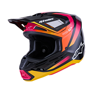 Alpinestars Crosshelm S-M7 Rise - Zwart / Geel / Roze