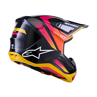 Alpinestars Crosshelm S-M7 Rise - Zwart / Geel / Roze