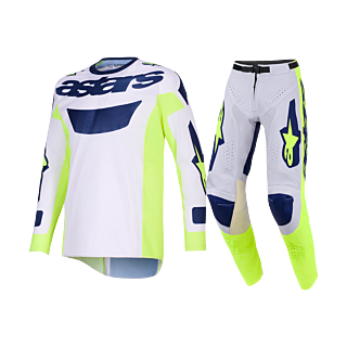 Alpinestars Crosskleding 2026 Racer Air Riway - Licht Grijs / Fluo Geel / Blauw