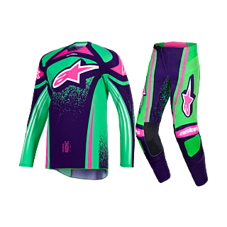 Alpinestars Crosskleding 2026 Techstar Nomur - Deep Paars / Groen / Fluo Roze