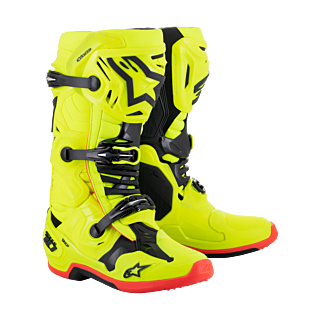 Alpinestars Crosslaarzen Tech 10 - Fluo Geel / Zwart / Fluo Rood