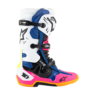 Alpinestars Crosslaarzen Tech 10 LE Coast - Wit / Donker Blauw / Fluo Roze
