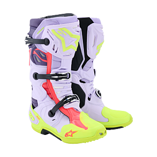 Alpinestars Crosslaarzen Tech 10 Supervented - Paars/ Fluo Geel / Diva / Roze