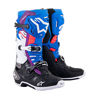 Alpinestars Crosslaarzen Tech 10 Supervented - Zwart / Enamal Blauw / Paars / Wit