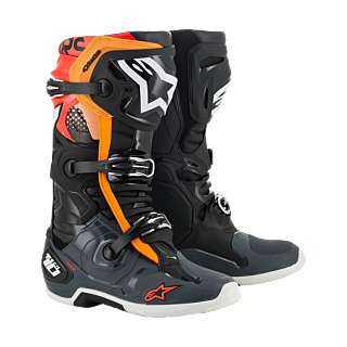 Alpinestars Crosslaarzen Tech 10 - Zwart / Grijs / Oranje / Fluo Rood