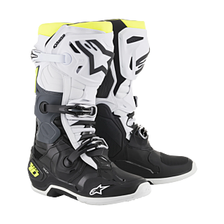 Alpinestars Crosslaarzen Tech 10 - Zwart / Wit / Fluo Geel