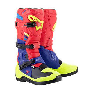 Alpinestars Crosslaarzen Tech 3 - Rood / Donker Blauw / Fluo Geel