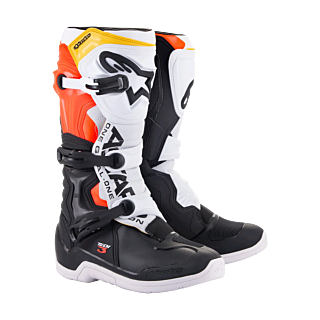 Alpinestars Crosslaarzen Tech 3 - Zwart / Wit / Fluo Rood / Geel