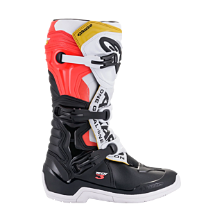Alpinestars Crosslaarzen Tech 3 - Zwart / Wit / Fluo Rood / Geel