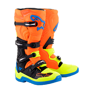 Alpinestars Crosslaarzen Tech 5 - Fluo Oranje / Enamel Blauw / Fluo Geel