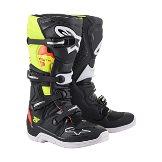 Alpinestars Crosslaarzen Tech 5 - Zwart / Fluo Rood / Fluo Geel