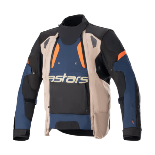 Alpinestars Enduro Jas Halo Drystar - Donker Blauw / Donker Khaki / Flame Oranje