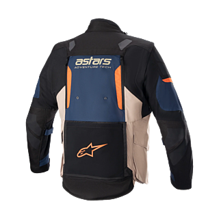 Alpinestars Enduro Jas Halo Drystar - Donker Blauw / Donker Khaki / Flame Oranje