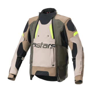 Alpinestars Enduro Jas Halo Drystar - Donker Khaki / Sand / Fluo Geel