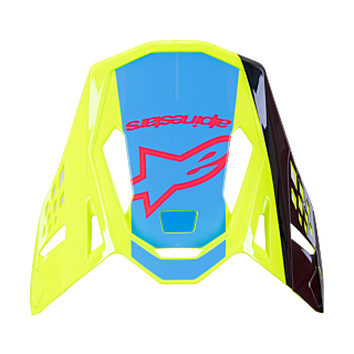 Alpinestars Helmklep S-M10 Unite - Glans Fluo Geel / Zwart / Diva Roze