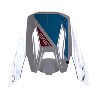 Alpinestars Helmklep S-M5 22.05 Action - Wit / Cyan / Donker Blauw
